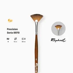 Пензель синтетика вієрна Raphael Precision, №4, для акрилу та олії, довга ручка - мініатюра 2