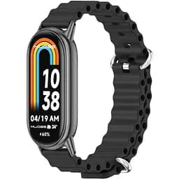 Силиконовый ремешок Mijobs Ocean для фитнес браслета Xiaomi Mi Smart Band 8 Black