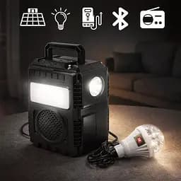 Портативна сонячна система 5-в-1 (ліхтар + радіо + Bluetooth + Power Bank + сонячна панель) - мініатюра 2