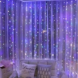 Новогодняя светодиодная гирлянда-штора Роса 3x2 м с 200 лампочками яркое Цветное сияние
