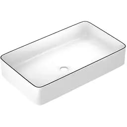 Умивальник накладний Imprese Black Edge 60,5x35,5x11,5 см білий/чорний i11099, Білий