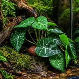 Штучна рослина Hobby Alocasia 1 24 x 14 см (37717) для тераріуму, акватераріуму та палюдаріуму - мініатюра 3