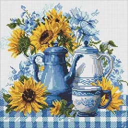 Алмазна мозаїка на підрамнику Сонячна кава Ideyka 40×40 см AMO8342