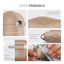 Силіконовий чохол для навушників Apple AirPods Pro 3, Hang Case, пудровий, ультратонкий захисний кейс товщиною 2 мм, захист від подряпин, пилу та ударів, компактний, з карабіном для кріплення, ArmorStandart (ARM88314) - мініатюра 5