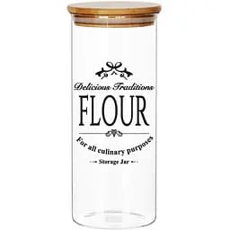 Банка для зберігання Galleryglass Flour скляна з бамбуковою кришкою 1 л (85006093)