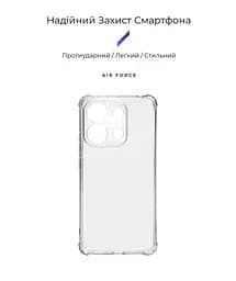 Прозрачный чехол для Xiaomi Redmi Note 13 4G с защитой камеры и усиленными бортами, тонкий, силиконовый, бесцветный, ударопрочный, противоударный бампер с закрытой камерой, ArmorStandart (ARM74703) - мініатюра 2