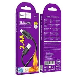 Кабель Hoco Micro USB Benefit silicone charging data cable X122 1 м 2.4A - мініатюра 2