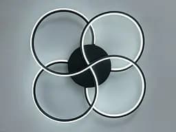 Світлодіодна люстра Diasha Z212 чорна 60 Вт чотири кільця