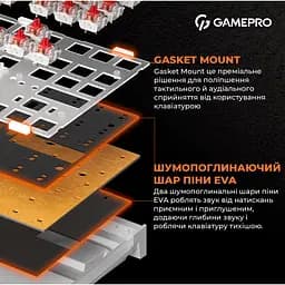 Клавіатура GamePro Red з Hot-Swap RGB Black дротова механічна (MK180B) - мініатюра 11