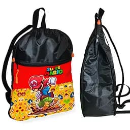 Рюкзак-мішок для взуття, спортивної форми Супер Маріо «Super Mario» дитяча сумка для змінки з розширювачем (01306)