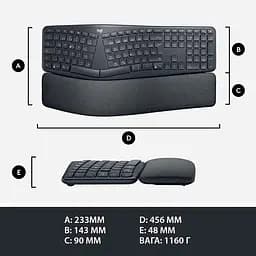 Клавіатура Logitech ERGO K860 for Business Bluetooth/Wireless UA Black [920-010352] [81153] - мініатюра 5