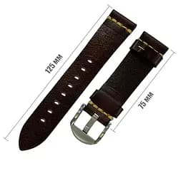 Шкіряний ремінець Primolux C052B Steel buckle для годинника Garmin Vivoactive 4 Dark Brown - мініатюра 3