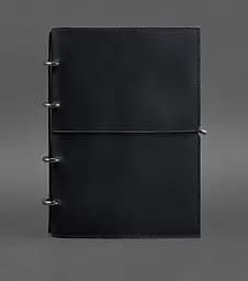 Шкіряний блокнот А4 на кільцях (Софт-бук) 9.0 в м'якій обкладинці синій Crazy Horse