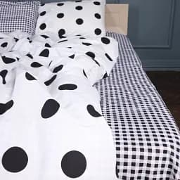 Простыня MirSon Бязь 17-0664 Cell Circles 150х220 см черно-белая (2200010037753)