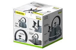 Чайник із свистком нержавіюча сталь Maestro MR-1302-GREY на 2.5л для всіх типів плит сірий - мініатюра 4