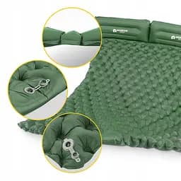 Килимок (каремат) надувний Mountain Goat 200 x 120 x 7 см двомісний з вбудованим насосом Navy Green (P-5905973403573) - мініатюра 6