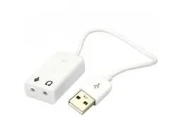 Звуковая плата USB, Virtual 7.1 Channel, C-Media, кабель 25 см, белая