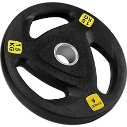 Диск олимпийский Cornix 1 x 15 кг 51 мм металлический, прорезиненный Black XR-0427