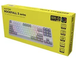 Клавиатура игровая механическая HATOR HTK-851UA White Wireless Rockfall 3 TKL Mecha orange, QMK/VIA - мініатюра 6
