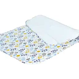 Пеленка непромокаемая Эко Пупс Eco Cotton двухсторонняя Украинские цветочки 50х70 см белая с синим