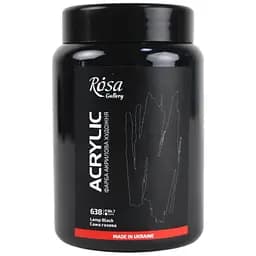 Фарба акрилова Rosa Gallery Сажа газова 638, 400 мл