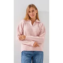 Женский поло однотонный On me 8527 One Size Пудровый