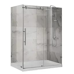 Душова кабіна без піддону Koer SR SC07-120x90x200-TR-01 прозоре скло Easy Clean 8 мм, хром KR5370, Універсальна, прозорий, хром