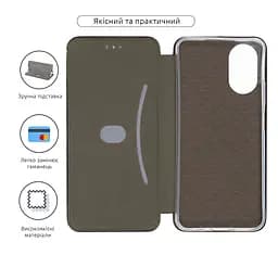 Чехол-книжка для OPPO A38 4G/A18 4G, G-Case, черный, кожаный чехол-книга из экокожи (PU) и TPU, с магнитом, с подставкой и вместительным кардхолдером, противоударный, защита всего корпуса, ArmorStandart (ARM71035) - мініатюра 3