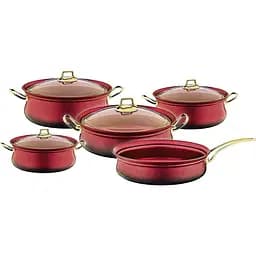 Набір каструль O.M.S. Collection 3045 з гранітним покриттям з кришками Червоний (Туреччина)
