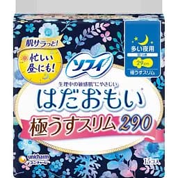 Ночные гигиенические прокладки Sofy Hadaomoi Slim с крылышками 29 см 15 шт.