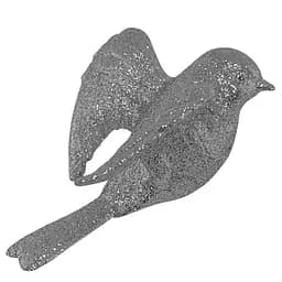Елочная игрушка MIS LT Птичка 8х6х4 см серебряный