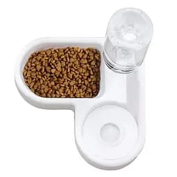 Миска для тварин Semi Animal Bowl 21см*22см*26см 500 мл кутова, White з автоматичною поїлкою - мініатюра 9