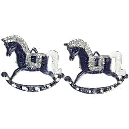 Набір ялинкових іграшок акрилові конячки 2 шт 9 см прозорий акрил (200633)