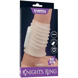 Насадка на пенис Lovetoy Knights Ring Vibrating Spiral 10 см белый