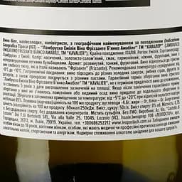 Вино ігристе Kavalier Lambrusco Emilia Vino Frizzante Bianco Amabile, біле, напівсолодке, 0,75 л - мініатюра 3