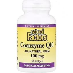 Коензим Q10 Natural Factors Coenzyme Q10 100 mg, 30 капсул