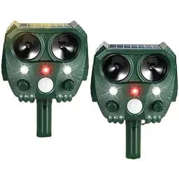 Сонячний відлякувач шкідників із 2 шт. зі стробоскопом, ультразвуковою, відлякує білок, собак, єнотів, кроликів, скунсів, для саді