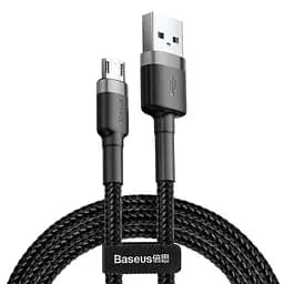 Дата кабель Baseus Cafule USB to MicroUSB Cable 2.4A (1m) (CAMKLF-B) Сірий/Чорний