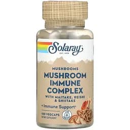 Грибний комплекс для імунітету Solaray з майтаке, рейші та шиїтаке 600 мг 100 капсул