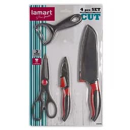 Набір Lamart Cut, 4 предмети: 2 ножі, овочечистка, ножиці (LT2098)