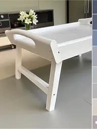 Складаний кавовий столик для сніданку в ліжко білий 42×28×17 см №5 - мініатюра 4