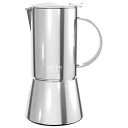 Кавоварка гейзерна Adler AD 4419 300 мл 6 чашок алюмінієвий корпус для всіх типів плит