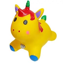 Дитяча іграшка-стрибун "Єдиноріг" Bambi RB2520 музика, світло Жовтий