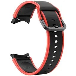 Ремінець для Samsung Galaxy Watch 4 40mm - чорно-червоний ширина кріплення 20мм силікон розмір L Watchbands Double Line (W12-2WB49442154)