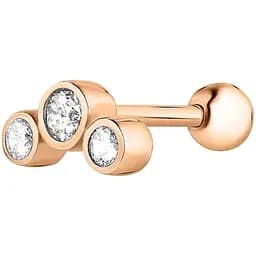 Золота сережка для пірсингу хеліксу Ірій з фіанітами. З40069ШТ