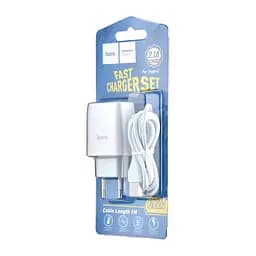 МЗП Hoco C72A Glorious single port charger set ( Type-C ) ( EU ) White - мініатюра 2