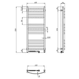 Електрична рушникосушка Navin Avalon 480x1200 Sensor ліва, біла 10-043153-5010, Білий, Ліве, Електронний - мініатюра 9