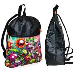 Рюкзак-мешок для обуви,спортивной формы Растения Против Зомби детская сумка для сменки с расширителем (01380)