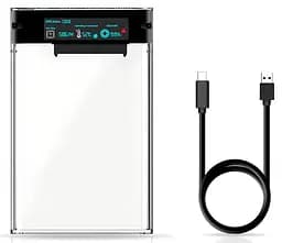 Внешний карман с дисплеем XON MemoryCase для 2.5" SATA HDD/SSD USB 3.1 Type-C (XHC2C13S21PT 2209) Прозрачный 