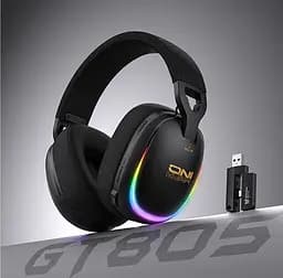 Навушники Onikuma ігрові блютуз GT-805 Max з мікрофоном RGB підсвітка Bluetooth 5.4 + 2.4GHz AUX до 60 годин роботи для ПК - мініатюра 7